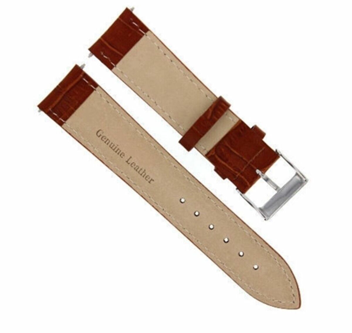 22MM LEATHER WATCH STRAP BAND FOR 45MM TISSOT QUADRATO CHRONO WATCH VALJOUX TAN
