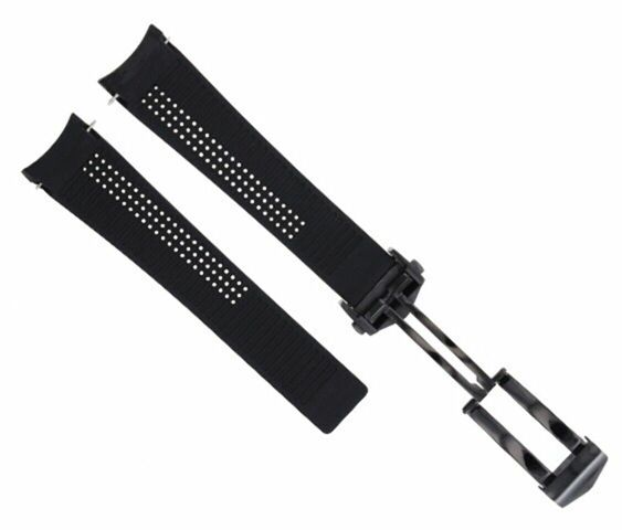 20mm Rubber Watch Band Strap Clasp for Tag Heuer Grand Carrera WAV511 with Clasp, underside view