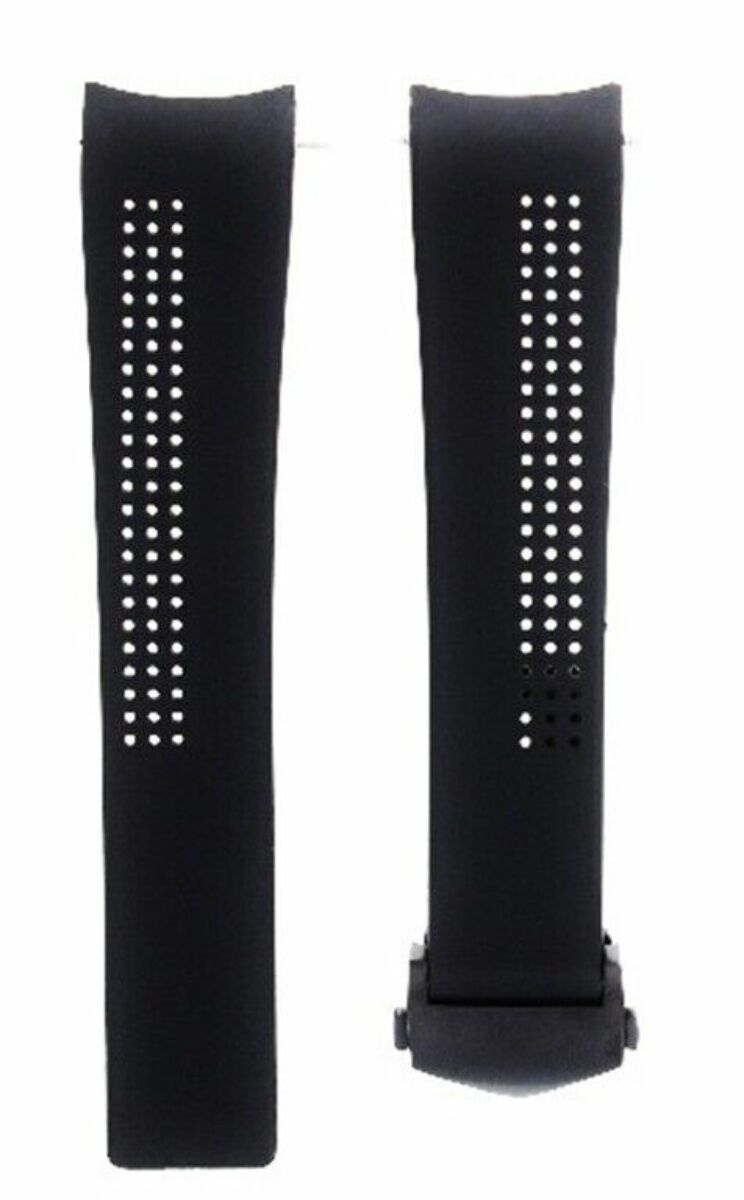 20MM RUBBER WATCH STRAP BAND FOR TAG HEUER CARRERA WATCH DEPLOYMENT CLASP BLACK