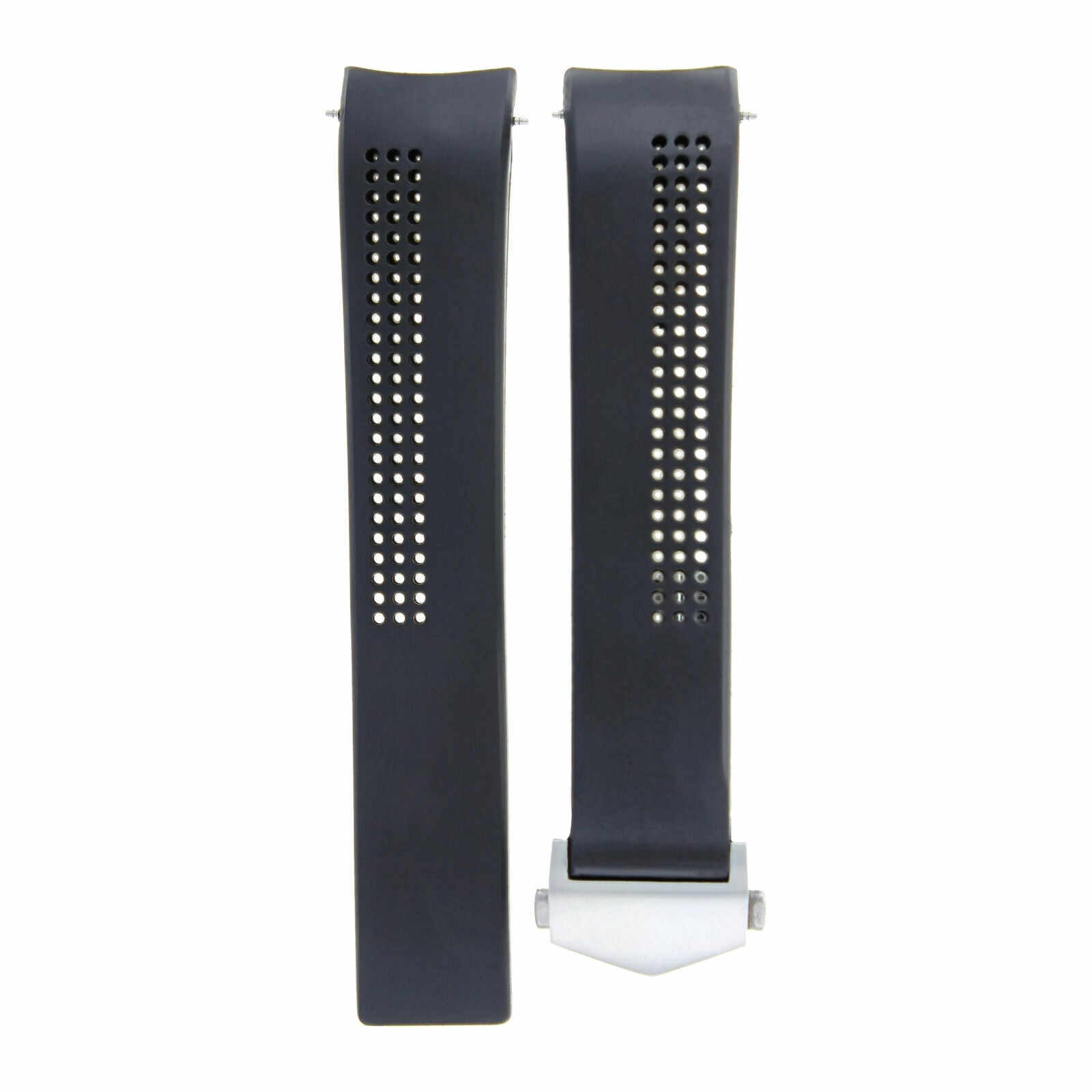22MM RUBBER STRAP BAND FOR TAG HEUER CARRERA CALIBRE 16, 17, 36, CAV551B BLACK