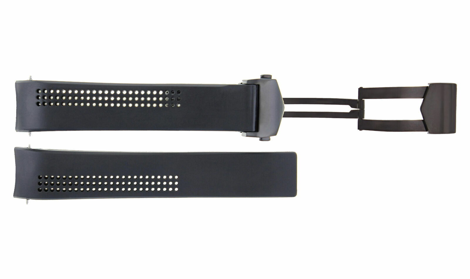 22MM RUBBER BAND STRAP FOR TAG HEUER CARRERA CALIBRE 16 CALIBRE 17 BLACK + CLASP