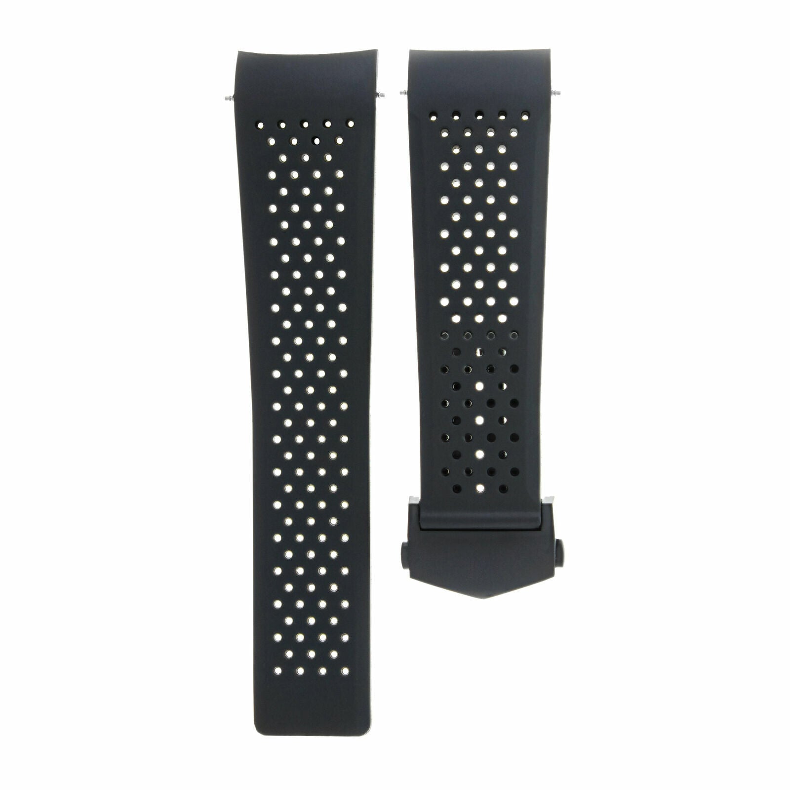 24MM SILICONE RUBBER BAND STRAP DEPLOY CLASP FOR TAG HEUER CARRERA AQUARACER F1