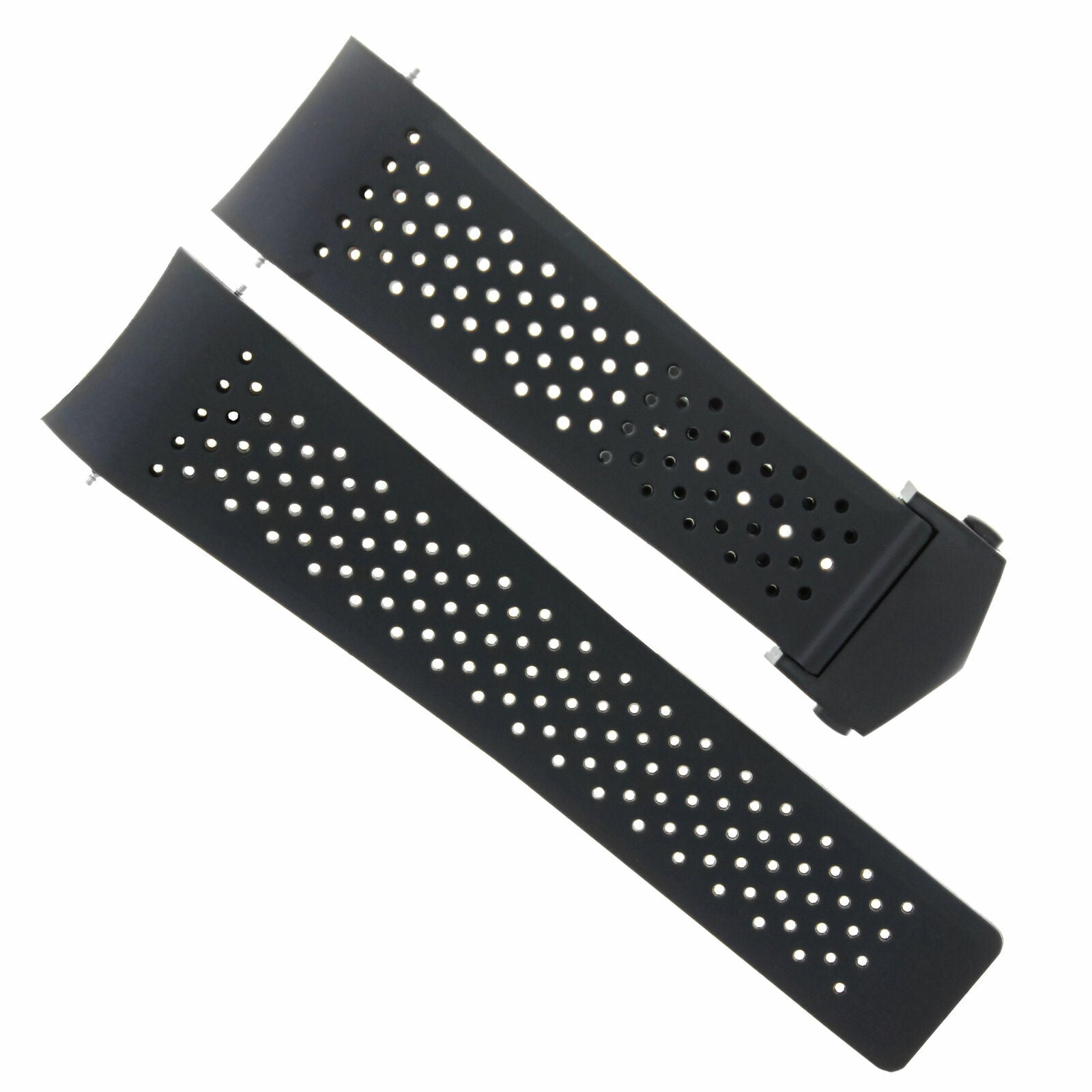 24MM SILICONE RUBBER BAND STRAP DEPLOY CLASP FOR TAG HEUER CARRERA AQUARACER F1