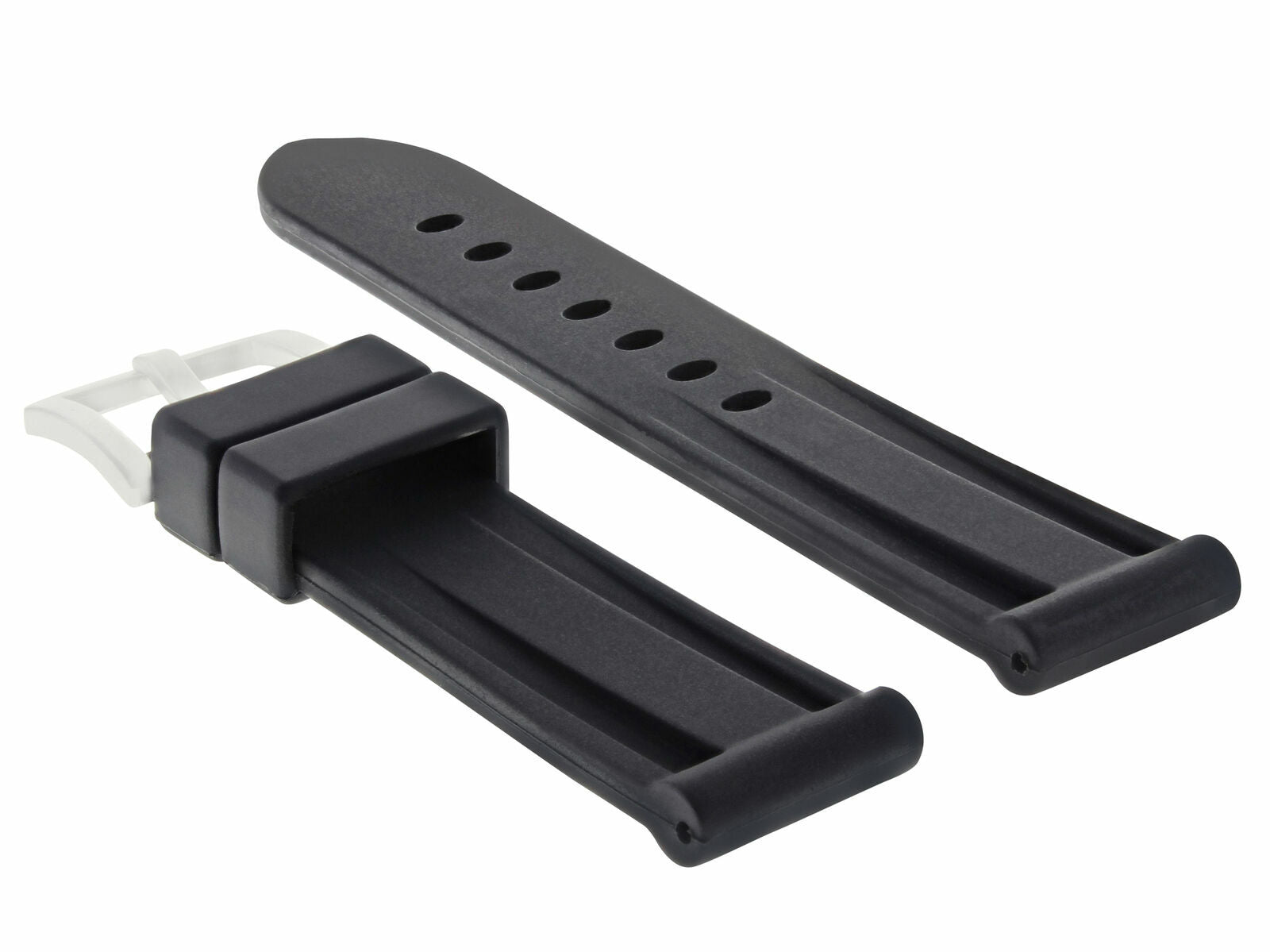 24MM WATCH BAND RUBBER SILICONE STRAP FOR TUDOR FASTRIDER BLACK SHEILD BLACK