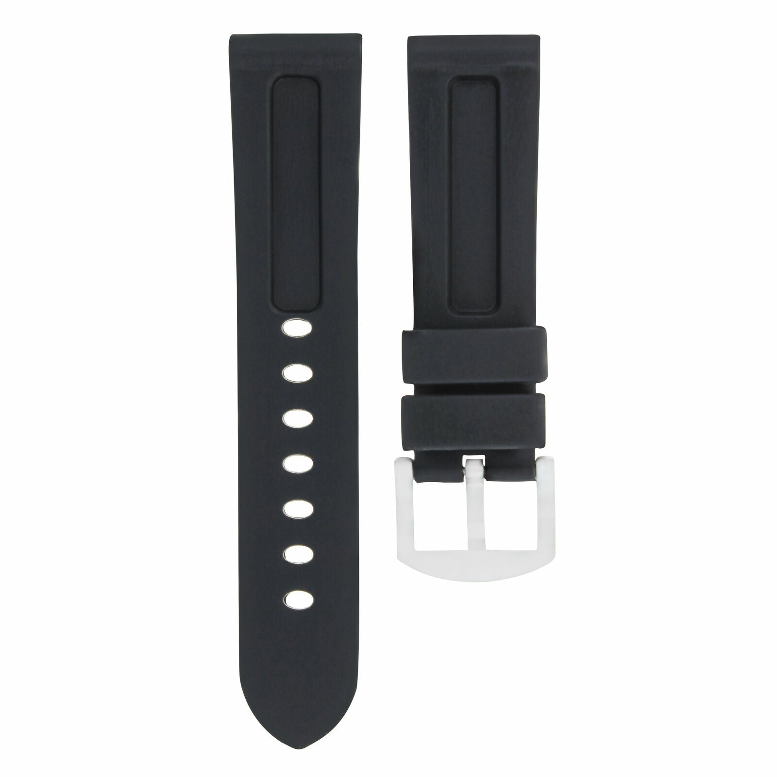 24MM WATCH BAND RUBBER SILICONE STRAP FOR TUDOR FASTRIDER BLACK SHEILD BLACK
