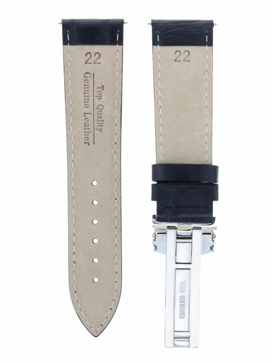 LEATHER STRAP WATCH BAND FOR 20MM MAURICE LACROIX RETROGRADE CLASSIMA GMT BLACK