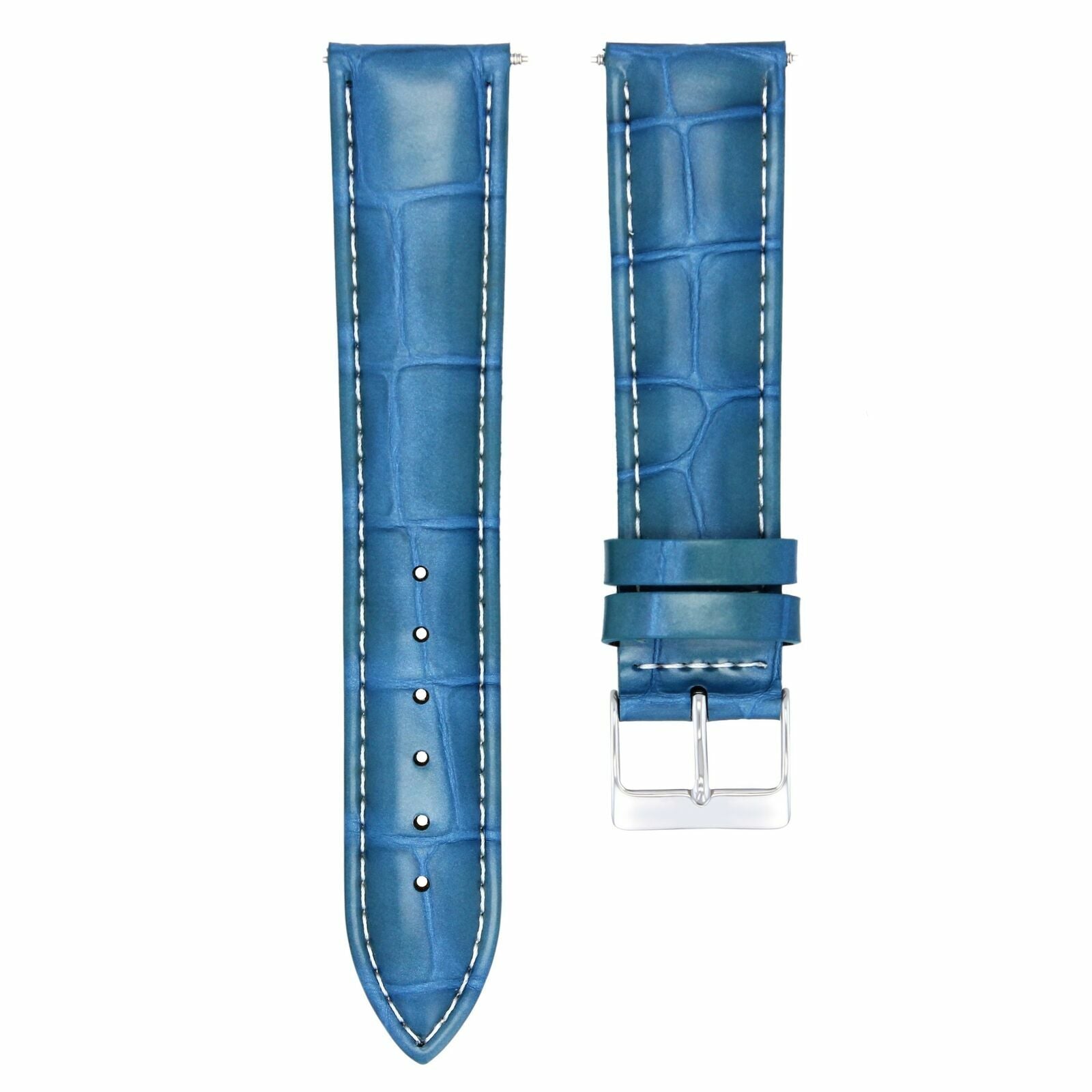 18MM LEATHER WATCH STRAP BAND FOR 32MM ROLEX CELLINI 50797 CAL 1600 LIGHT BLUE
