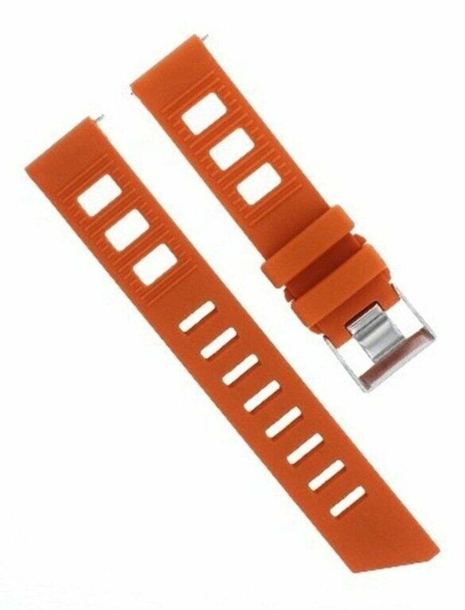 20MM ISO RUBBER SILICONE DIVER BAND STRAP FOR SCUBA SPORT DIVER STRAP ORANGE