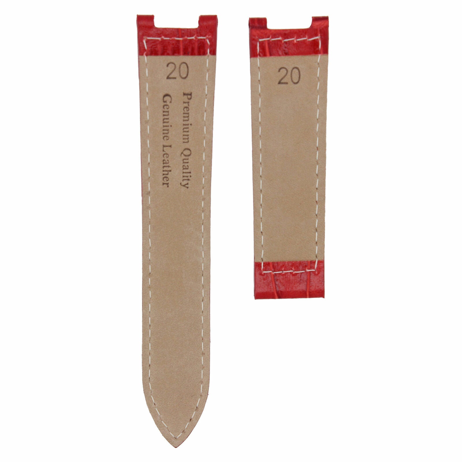 LEATHER WATCH STRAP BAND BRACELET FOR CARTIER PASHA 1032 2113 CLASP 20MM RED