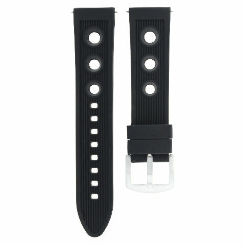 22MM RUBBER DIVER WATCH BAND STRAP FOR TISSOT PRS 516 RACING WATCH AUTO BLACK