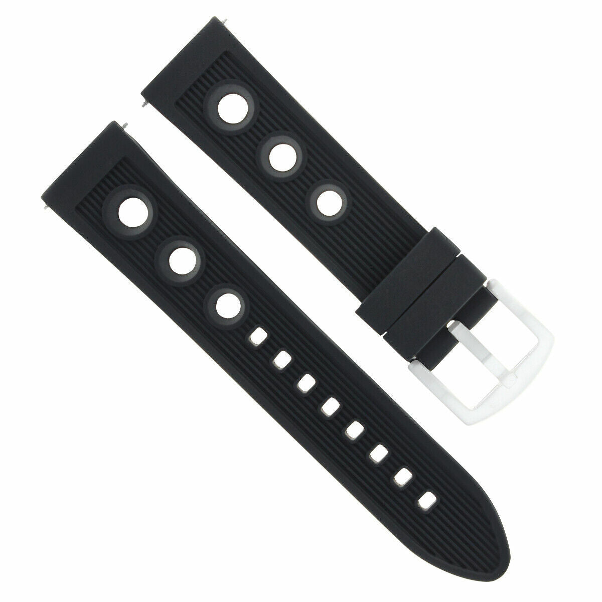 22MM RUBBER DIVER WATCH BAND STRAP FOR TISSOT PRS 516 RACING WATCH AUTO BLACK