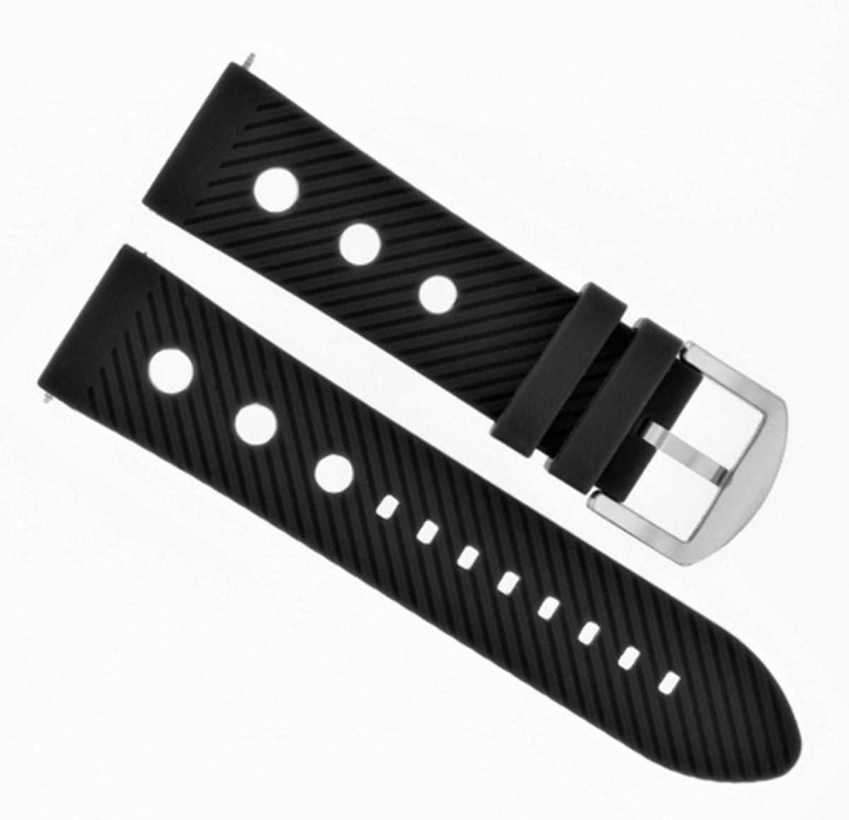 20MM RUBBER DIVER WATCH BAND STRAP FOR TISSOT PRS516 WATCH AUTOMATIC BLACK TOP Q