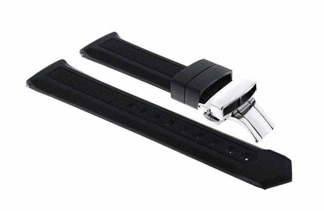 20MM RUBBER WATCH BAND STRAP DEPLOYMENT FOR TAG HEUER F1 AQUARACER CAC1110 SHINY