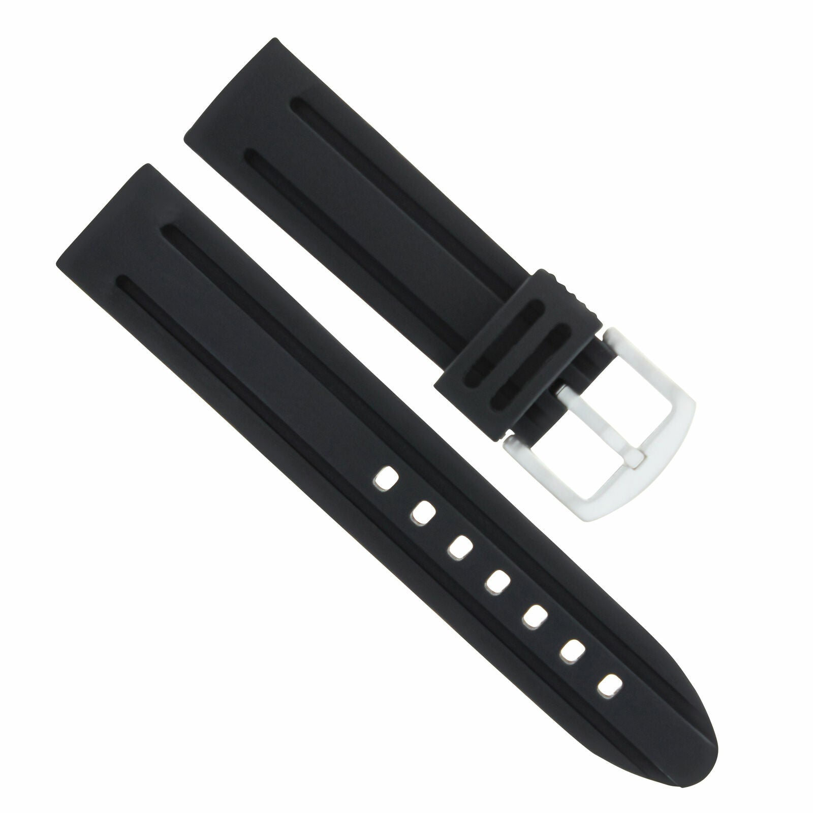 22MM RUBBER DIVER WATCH BAND FOR INVICTA RUSSIAN 7346 7398 7430 7433 7452 BLACK