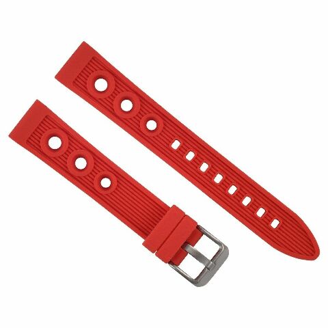 20MM RUBBER RACING WATCH BAND FOR BREITLING PILOT SUPEROCEAN AVENGER BENTLEY RED