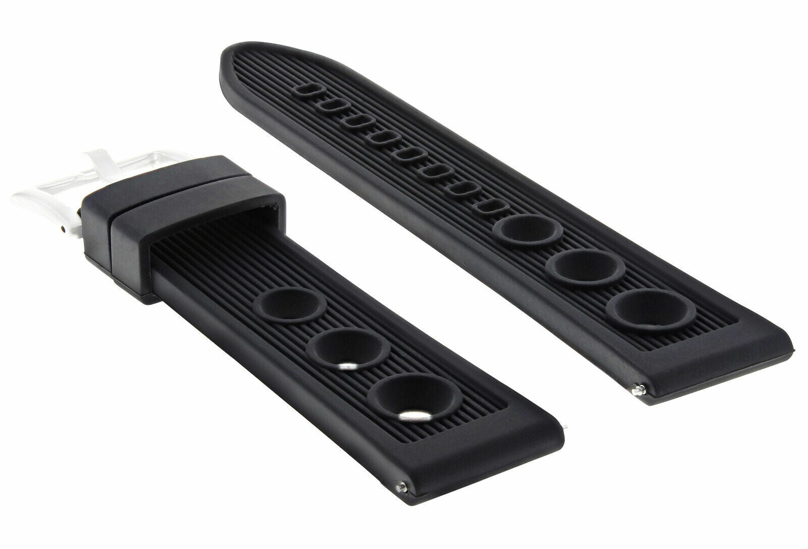 22MM RUBBER BAND STRAP FOR 45.5MM OMEGA SEAMASTER PLANET OCEAN CHRONO BLACK