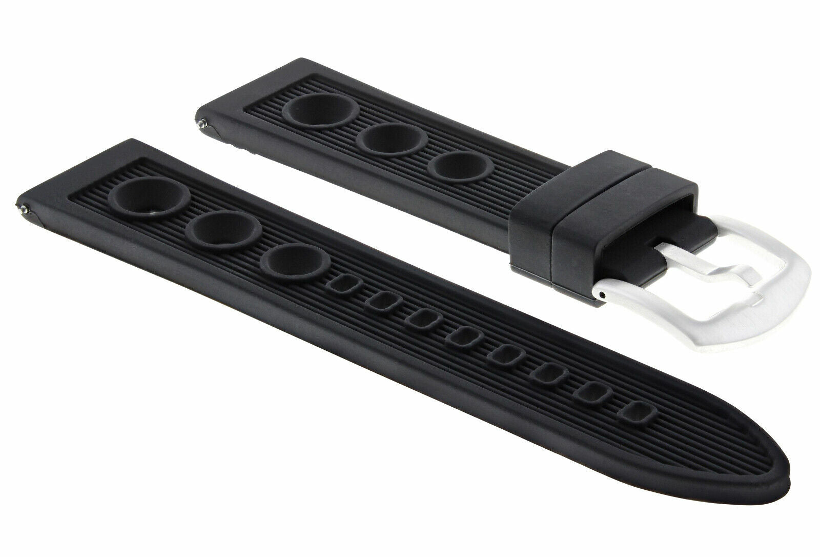 22MM RUBBER BAND STRAP FOR 45.5MM OMEGA SEAMASTER PLANET OCEAN CHRONO BLACK