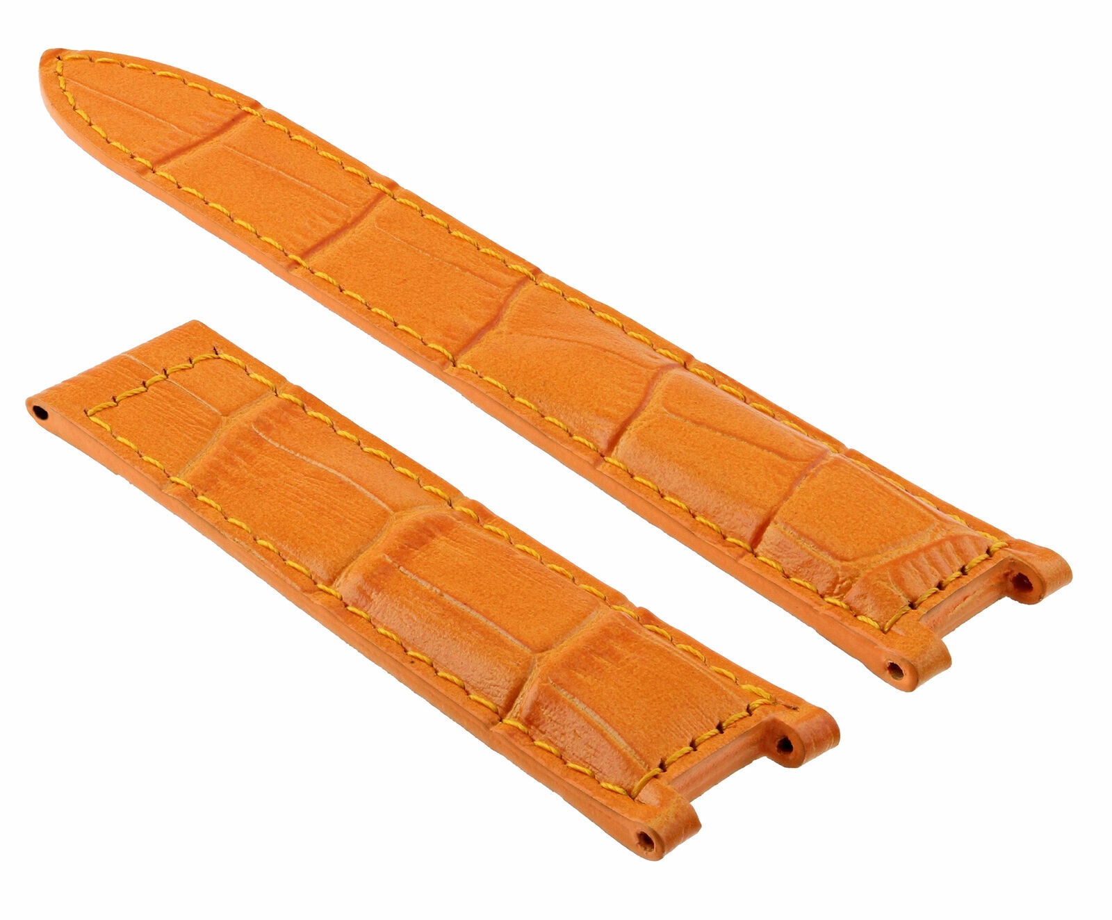 LEATHER WATCH BAND STRAP FOR CARTIER PASHA 2308 2324 2377 2475 WATCH 18MM ORANGE