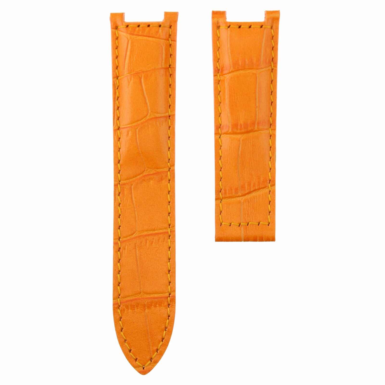 LEATHER WATCH BAND STRAP FOR CARTIER PASHA 2308 2324 2377 2475 WATCH 18MM ORANGE