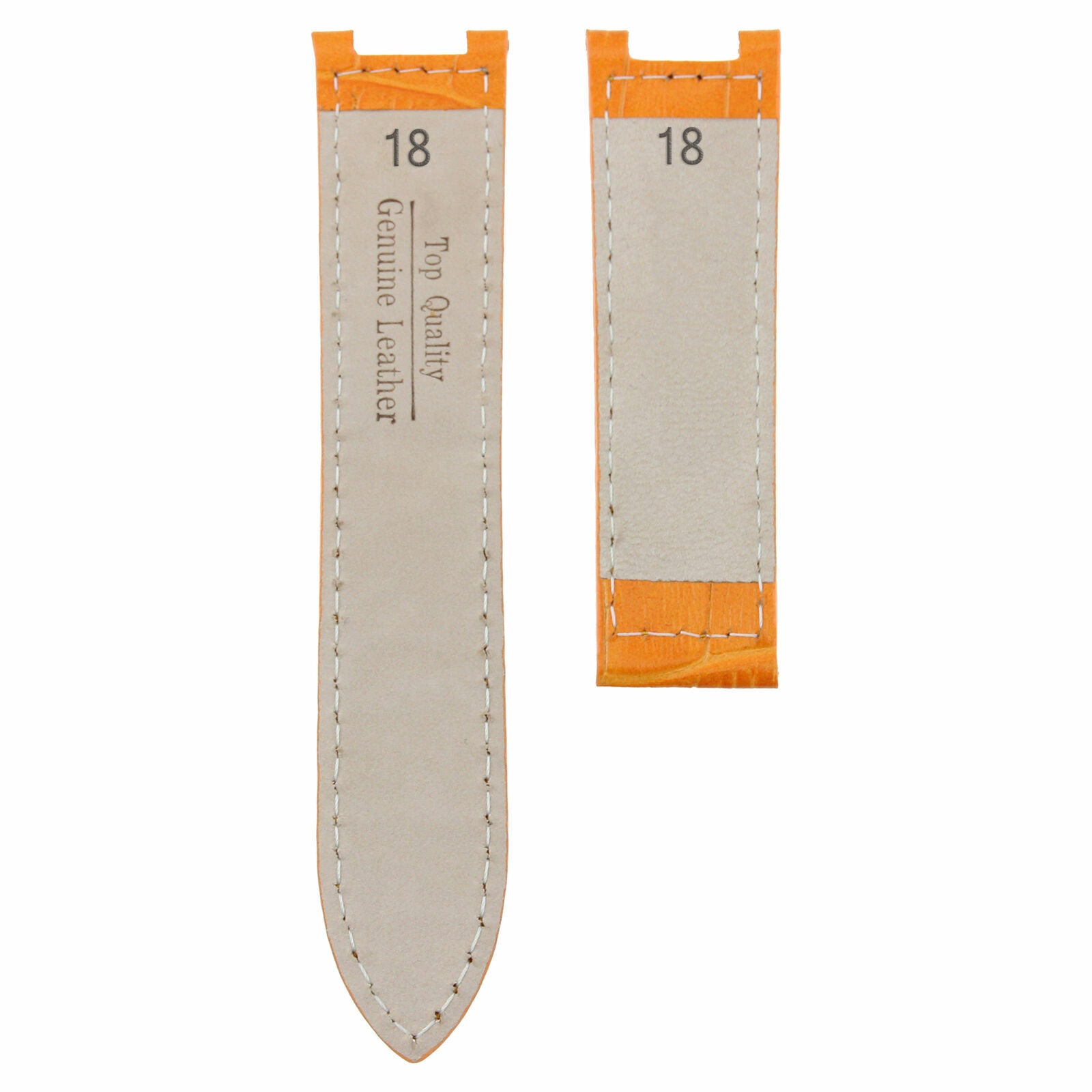 LEATHER WATCH BAND STRAP FOR CARTIER PASHA 2308 2324 2377 2475 WATCH 18MM ORANGE