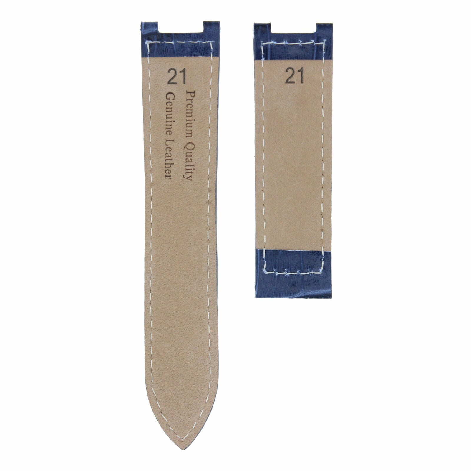 21MM GENUINE LEATHER STRAP BAND FIT FOR CARTIER PASHA 2727,2790,2863,3027 BLUE