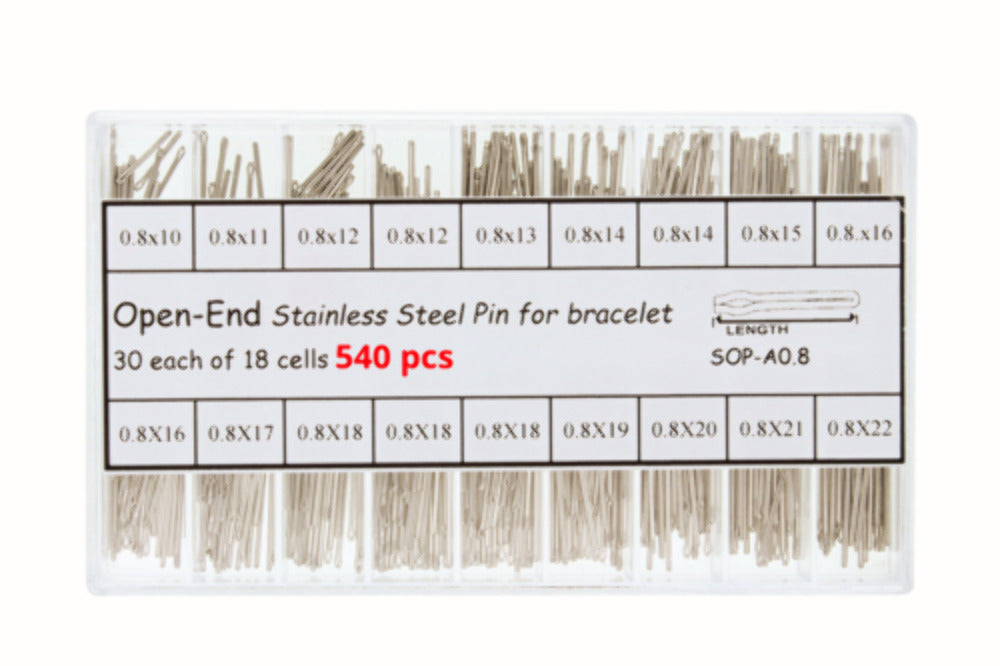 540 PCS 8-22MM COTTER PIN FOR WATCH BAND LINK ASSORTMENT STAINLESS STEEL