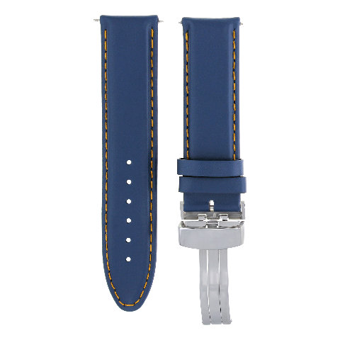 18-19-20-22-24MM GENUINE LEATHER WATCH STRAP SMOOTH BAND CLASP FOR CORUM BLUE