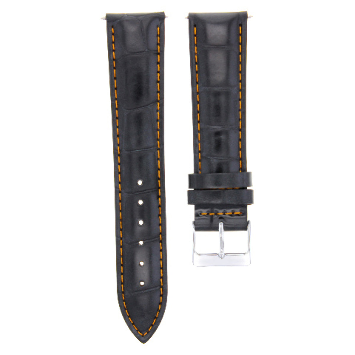 17-18-19-20-21-22-23-24MM LEATHER WATCH BAND STRAP FOR BREITLING COLT NAVITIMER, Black with Red Stitching, view 2