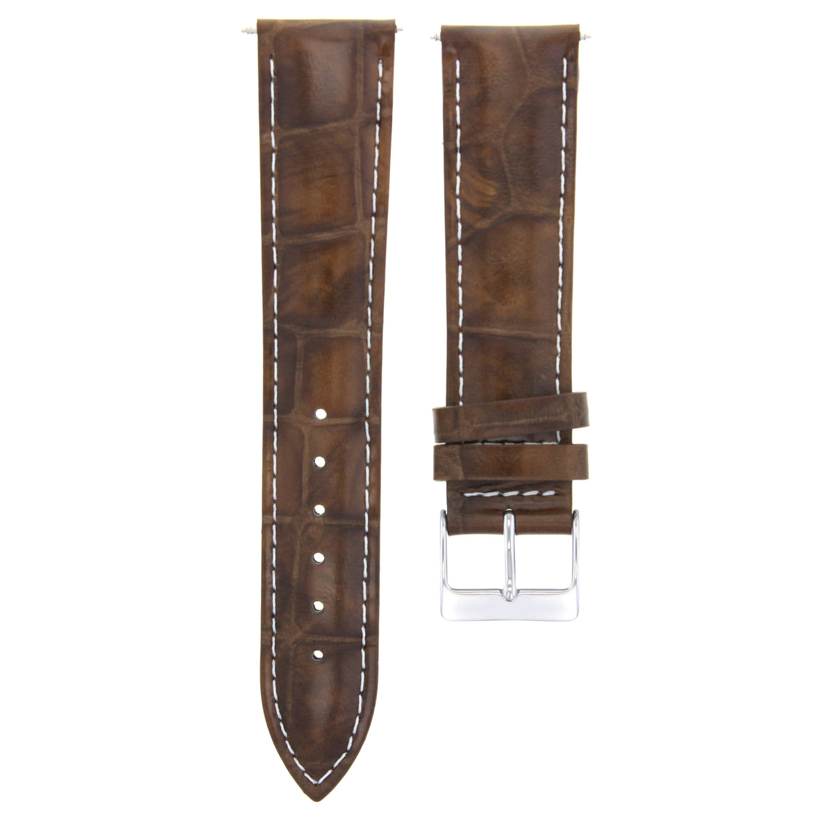 17MM-24MM GENUINE REPLACEMENT LEATHER WATCH BAND STRAP FOR EMPORINO ARMANI, Light Brown with White Stitching, view 3