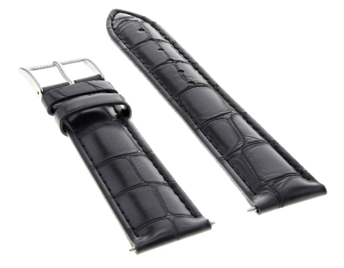 17MM 18MM 19MM 20MM 21MM 22MM 23MM 24MM LEATHER WATCH STRAP BAND FOR OMEGA, Black, view 3