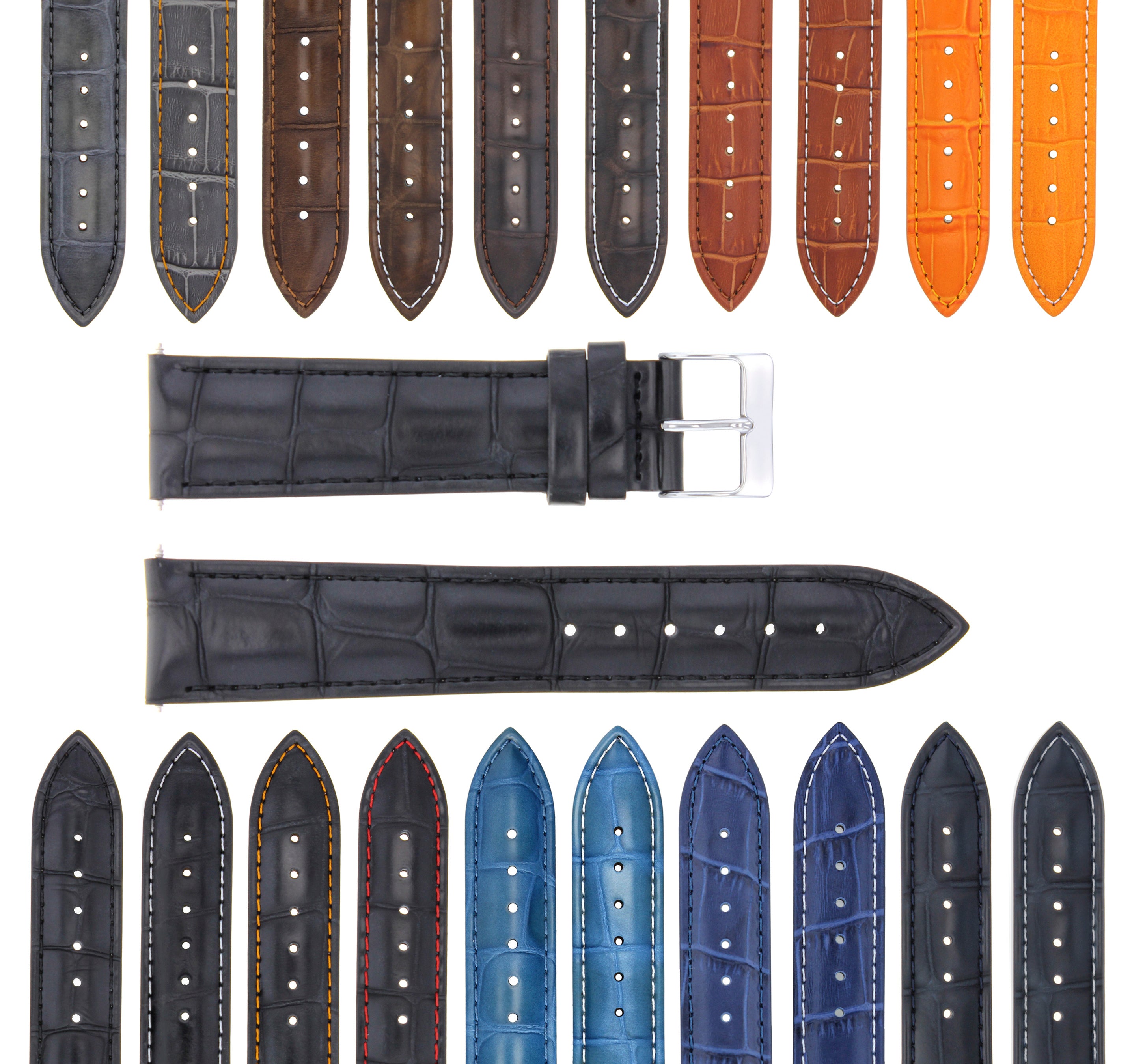 17-18-19-20-21-22-23-24MM LEATHER WATCH BAND STRAP FOR OMEGA W/STITCH