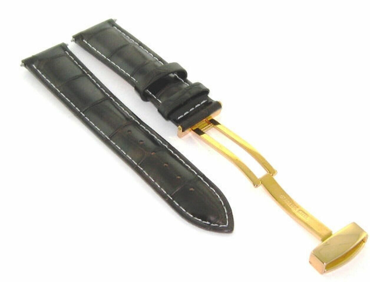 18-24MM LEATHER STRAP BAND FOR BAUME MERCIER CLASSIMA CLIFTON ET MERCIER GOLD