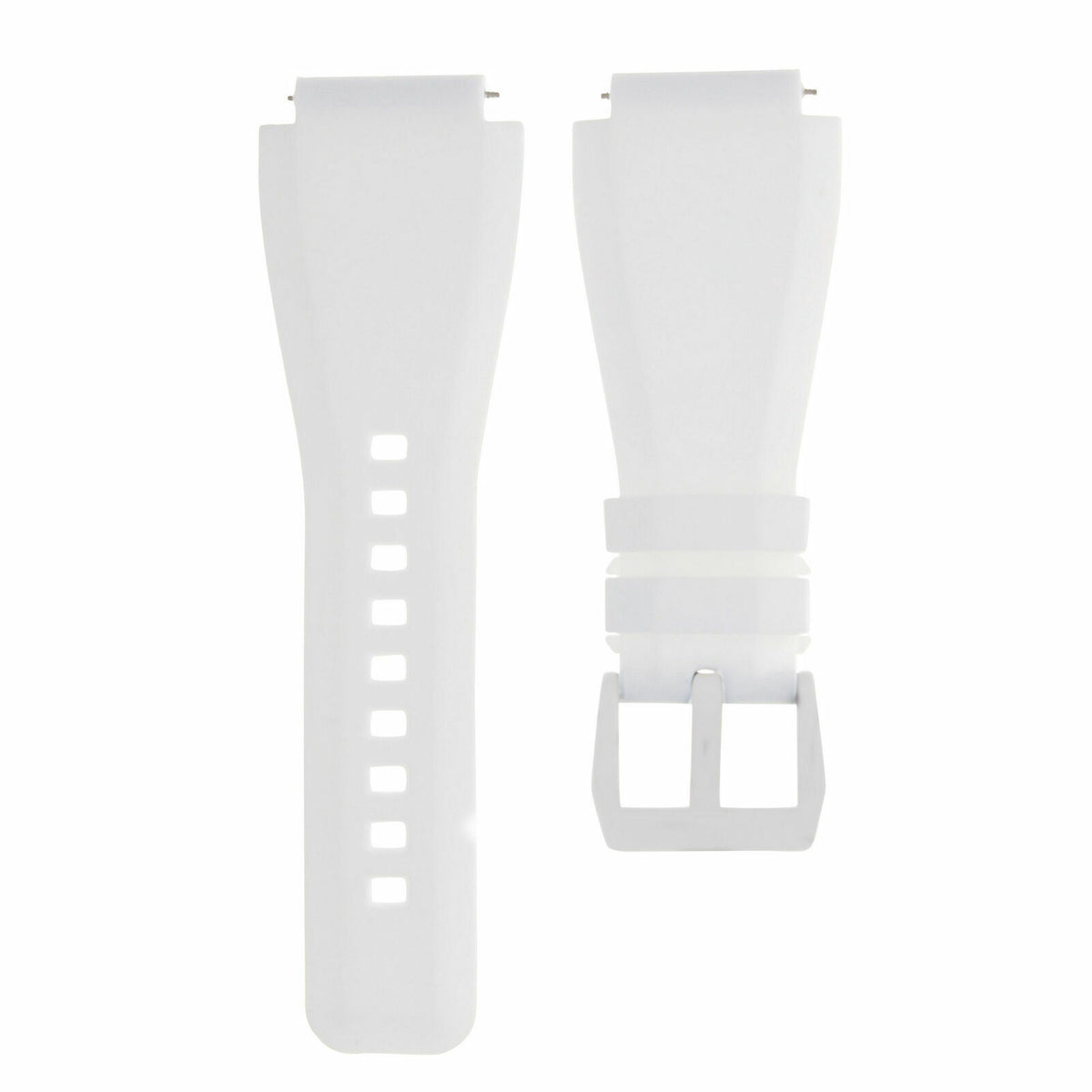 24MM RUBBER STRAP DIVER BAND FOR BELL ROSS BR-01 BR-03 STAINLESS STEEL BUCKLE, White, view 4
