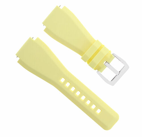 24MM RUBBER STRAP DIVER BAND FOR BELL ROSS BR-01 BR-03 STAINLESS STEEL BUCKLE