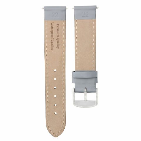 18MM-19MM-20MM-22MM-24MM SMOOTH LEATHER WATCH BAND FOR CITIZEN ECO DRIVE GREY