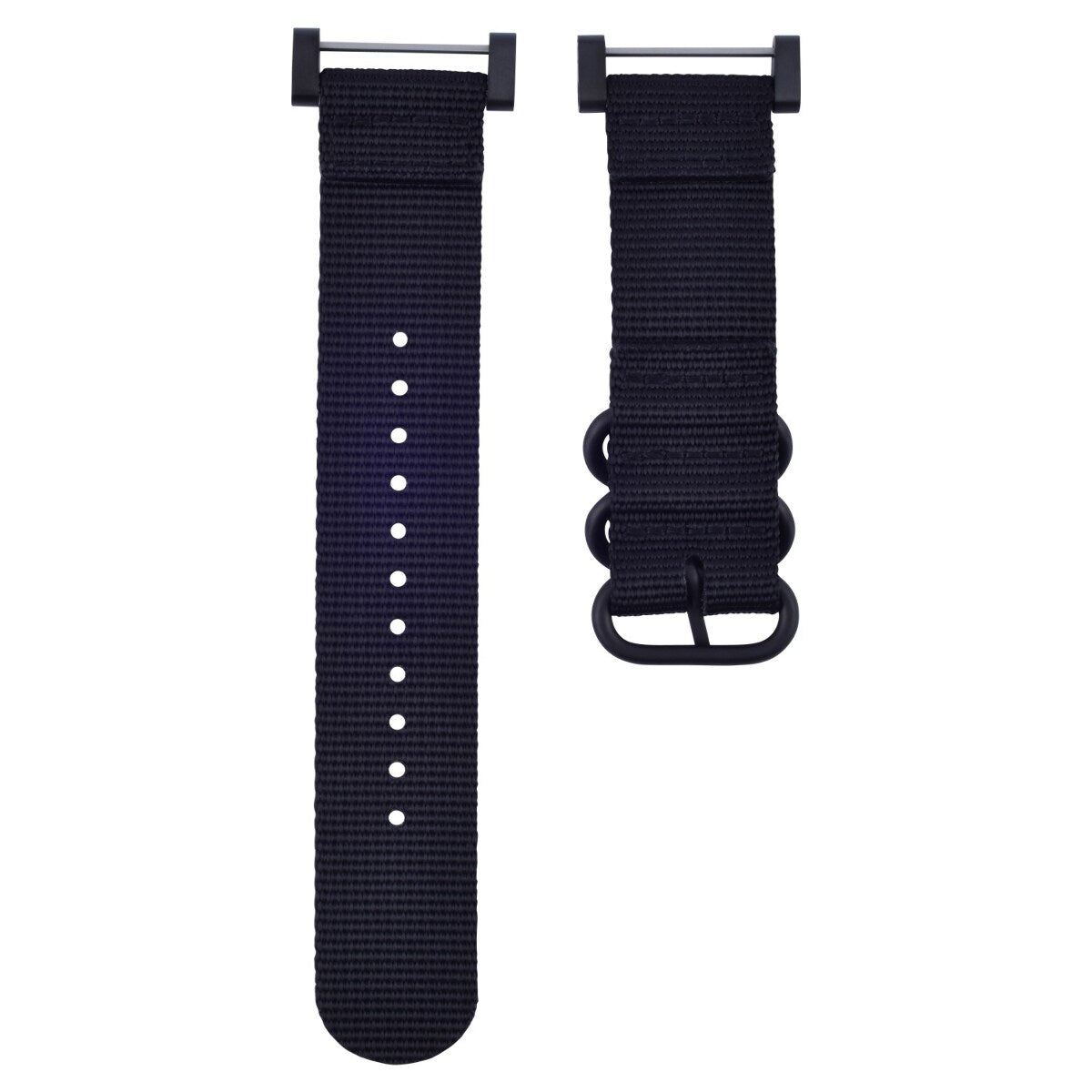 NYLON WATCH BAND STRAP BLACK PVD LUGS ADAPTER SET 3 RINGS DIVER FOR SUUNTO CORE, Black, view 4