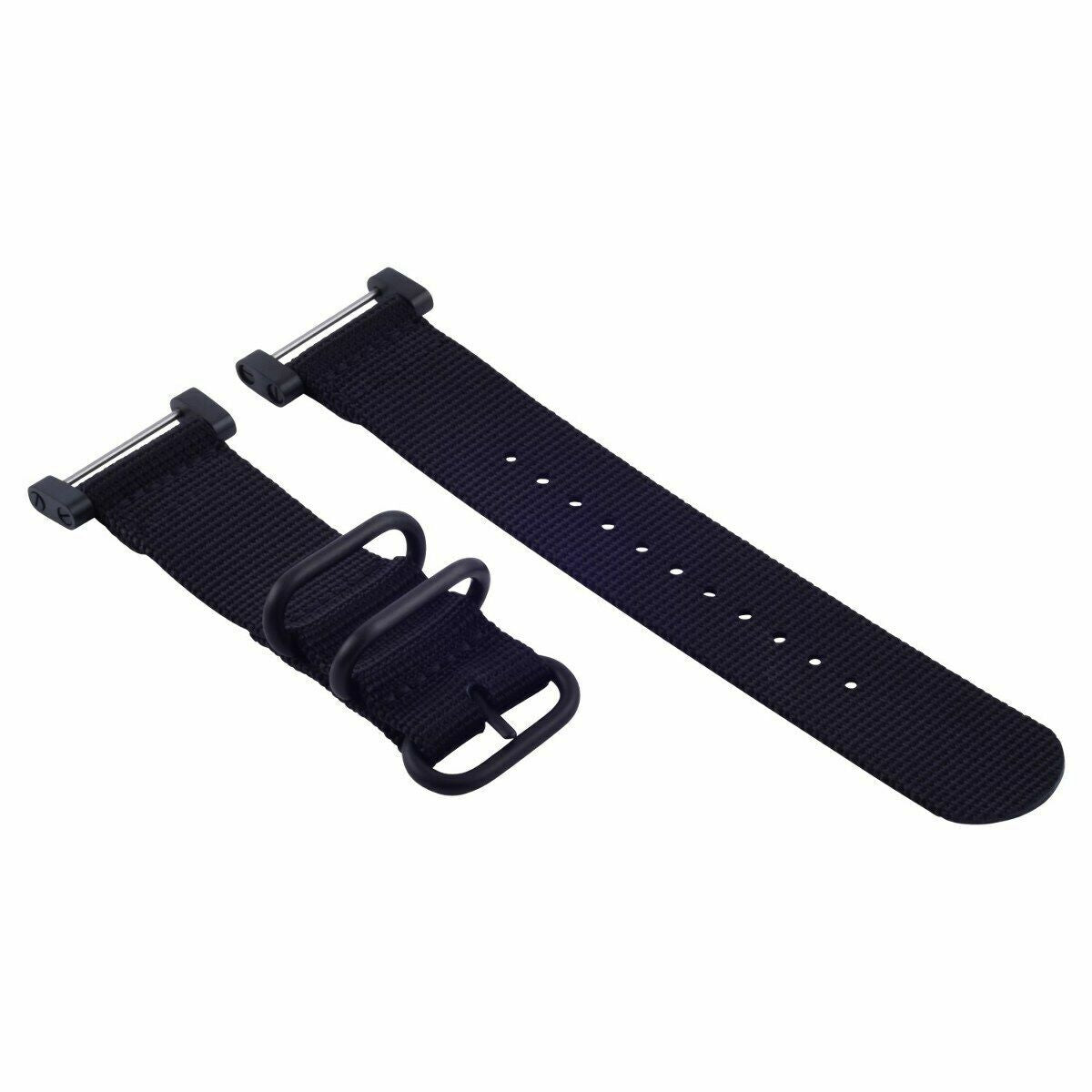 FOR SUUNTO CORE BLACK NYLON STRAP DIVER WATCH BAND LUGS ADAPTER SET BLACK PVD RINGS