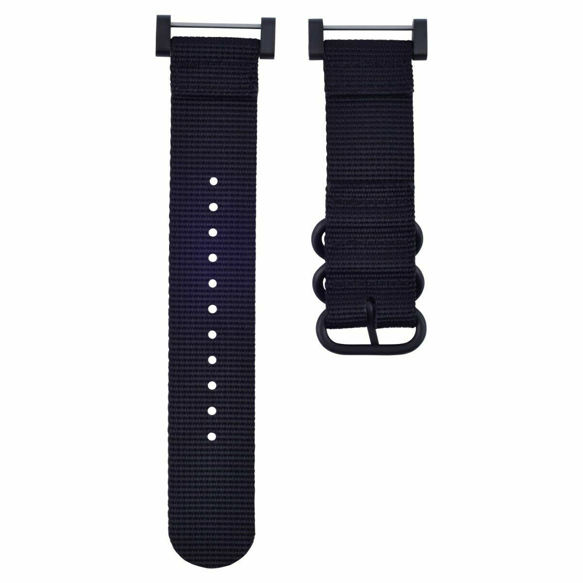 FOR SUUNTO CORE BLACK NYLON STRAP DIVER WATCH BAND LUGS ADAPTER SET BLACK PVD RINGS