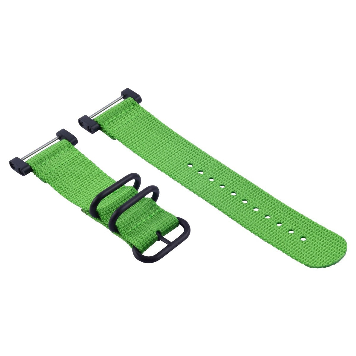 NYLON WATCH BAND STRAP BLACK PVD LUGS ADAPTER SET 3 RINGS DIVER FOR SUUNTO CORE, Green, view 3