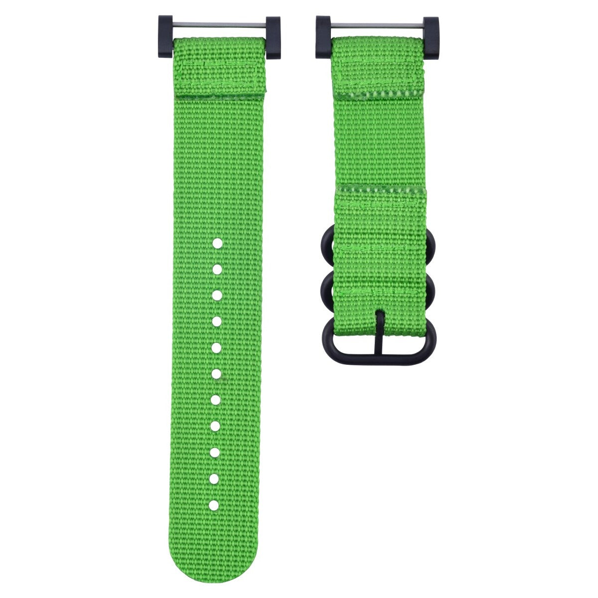 NYLON WATCH BAND STRAP BLACK PVD LUGS ADAPTER SET 3 RINGS DIVER FOR SUUNTO CORE, Green, view 4