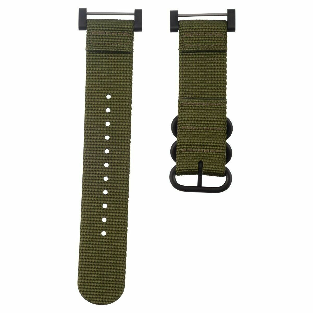 NYLON WATCH BAND STRAP BLACK PVD LUGS ADAPTER SET 3 RINGS DIVER FOR SUUNTO CORE