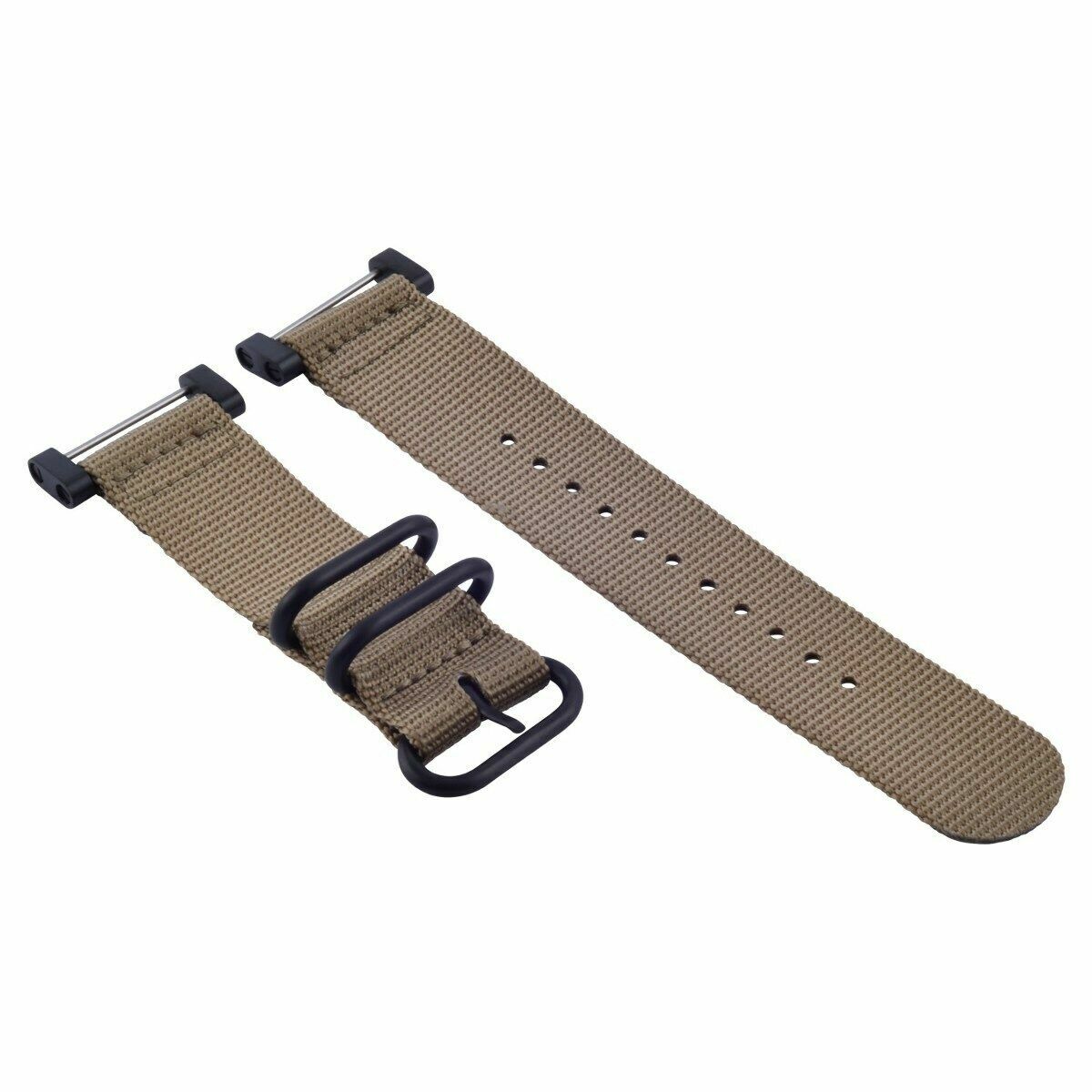 NYLON WATCH BAND STRAP BLACK PVD LUGS ADAPTER SET 3 RINGS DIVER FOR SUUNTO CORE