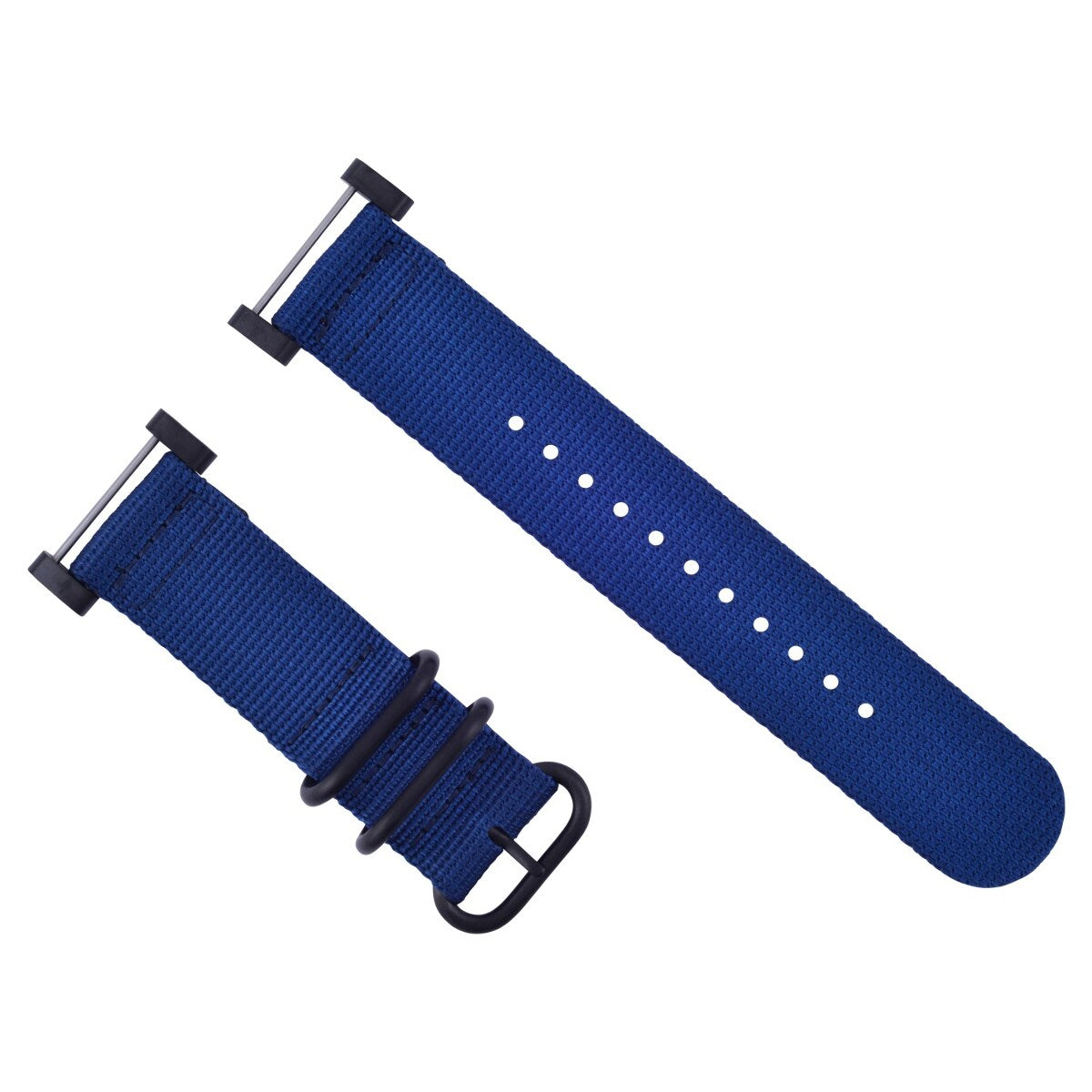 NYLON WATCH BAND STRAP BLACK PVD LUGS ADAPTER SET 3 RINGS DIVER FOR SUUNTO CORE, Blue
