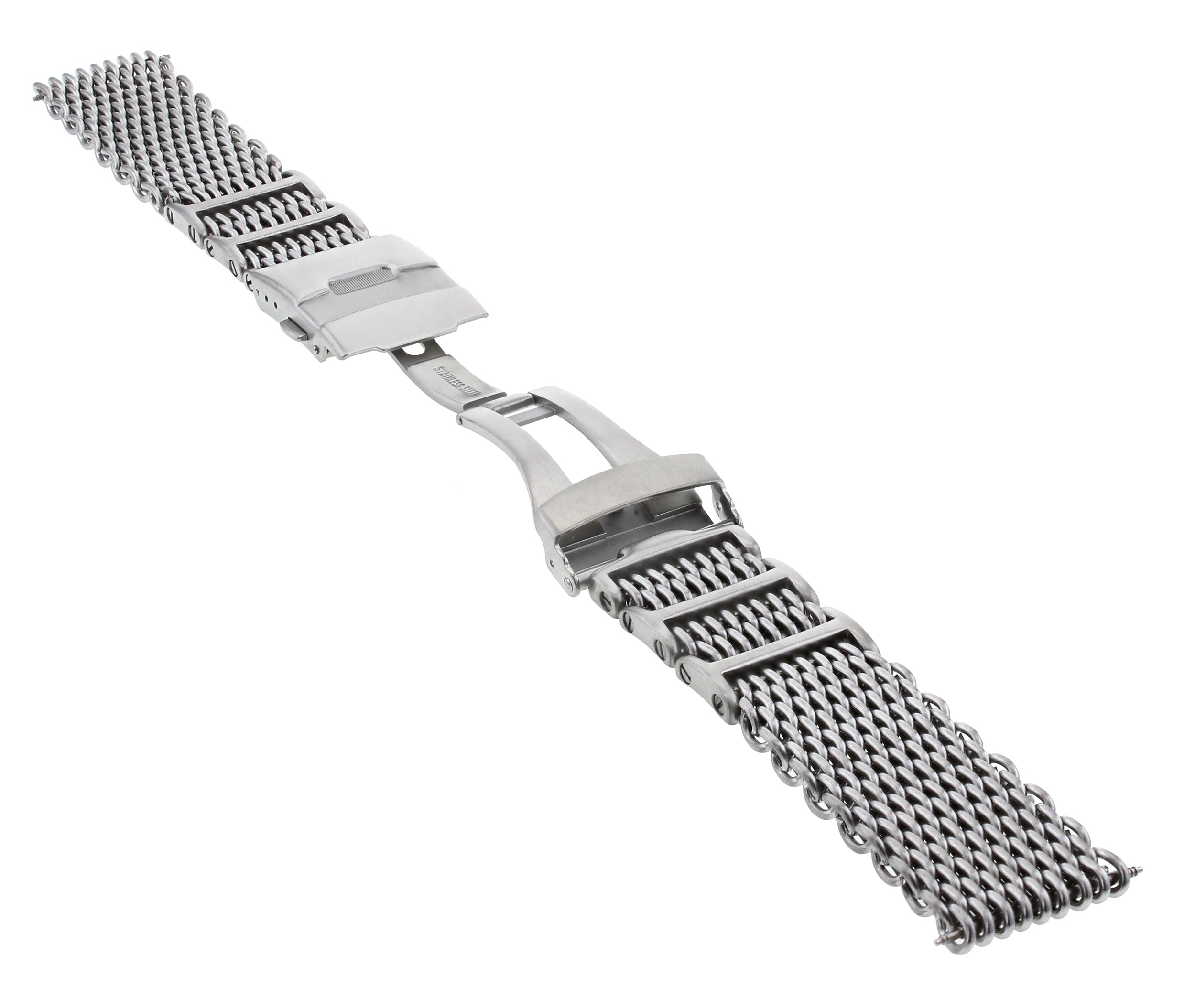 22MM SHARK MESH 4MM THICK STAINLESS STEEL WATCH BAND FOR 40MM PANERAI H LINK