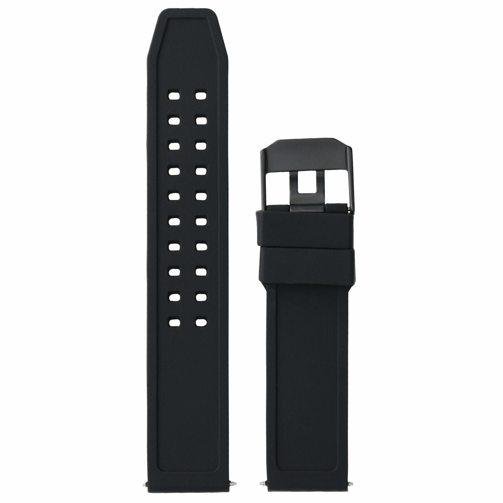 23MM RUBBER WATCH BAND STRAP FOR CITIZEN NAVIHAWK ECO DRIVE PVD BLACK BUCKLE