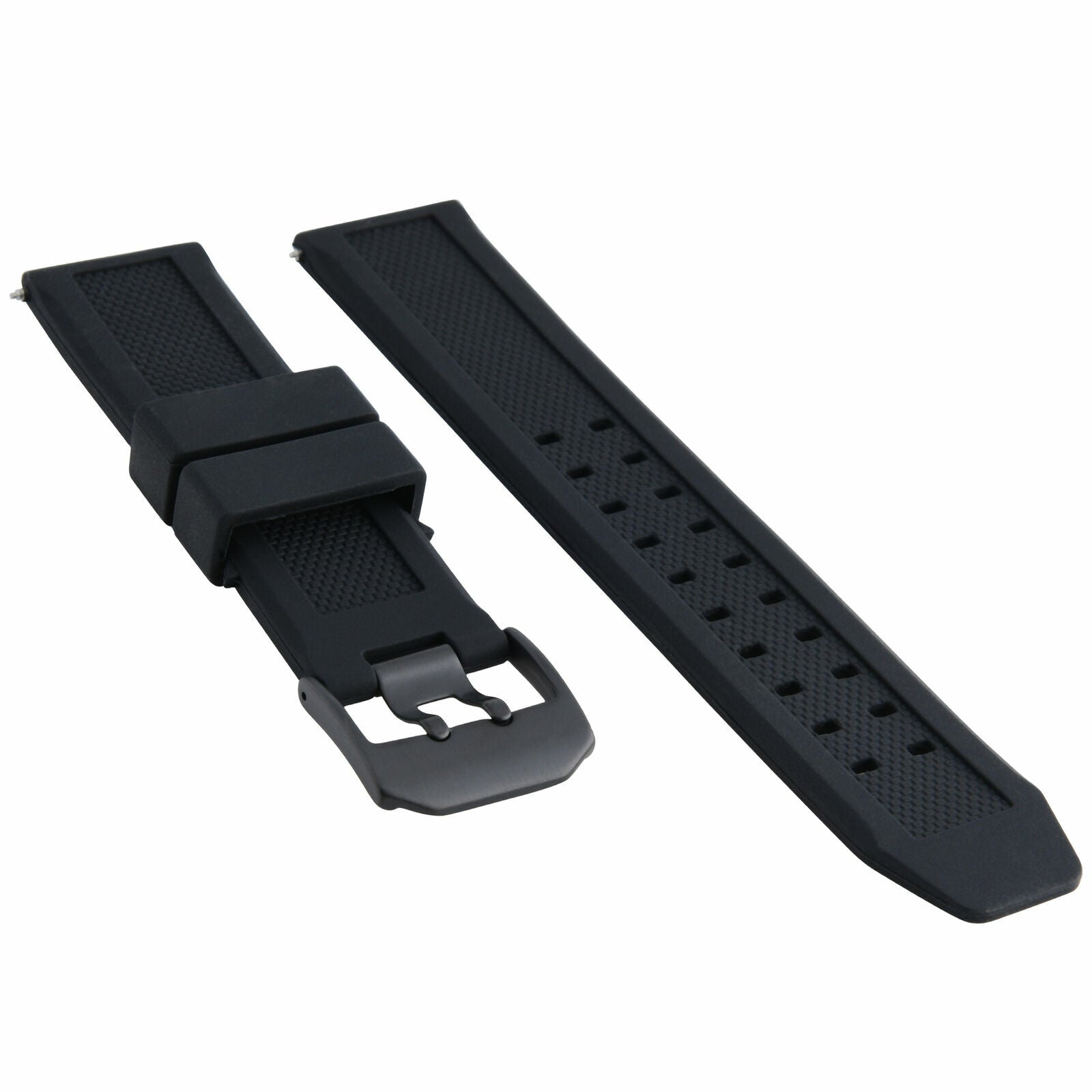 23MM RUBBER WATCH BAND STRAP FOR CITIZEN NAVIHAWK ECO DRIVE PVD BLACK BUCKLE
