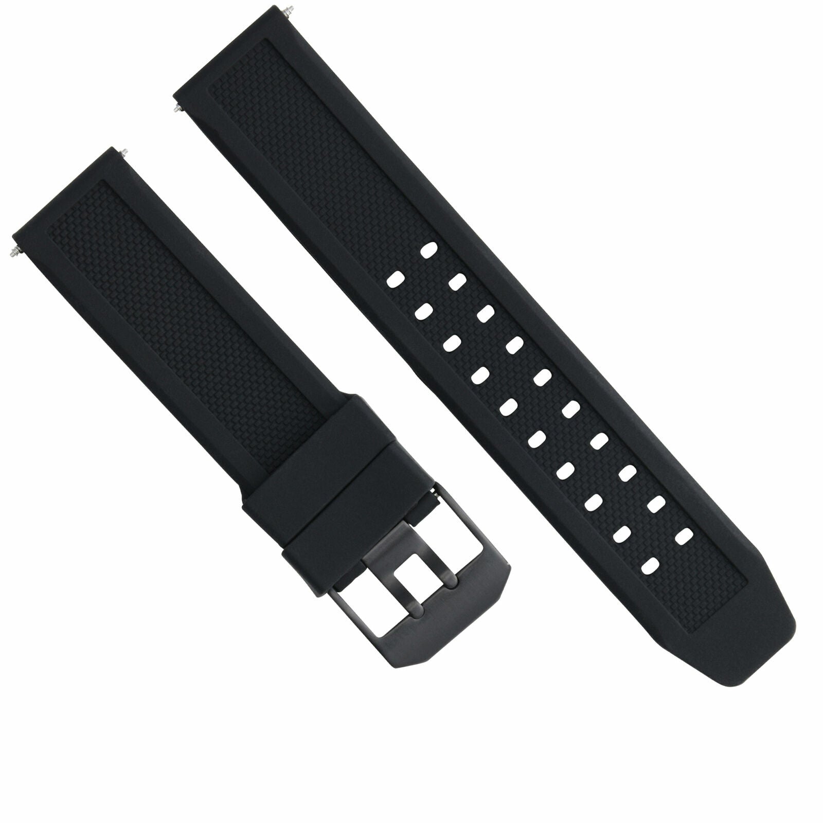 23MM RUBBER WATCH BAND STRAP FOR CITIZEN NAVIHAWK ECO DRIVE PVD BLACK BUCKLE