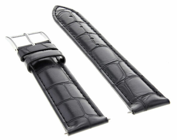 22MM BLACK LEATHER WATCH STRAP BAND FOR INVICTA RUSSIAN 1512 I "FORCE" WATCH