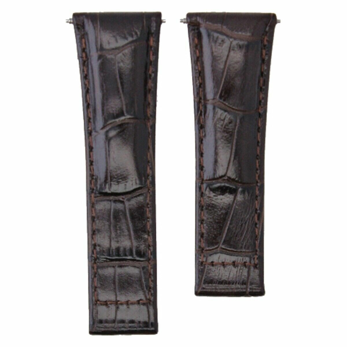 20MM LEATHER WATCH BAND STRAP FITS ALL ROLEX DAYTONA MODEL SHORT-MEDIUM ENDPIECE, Dark Brown (Regular), view 3