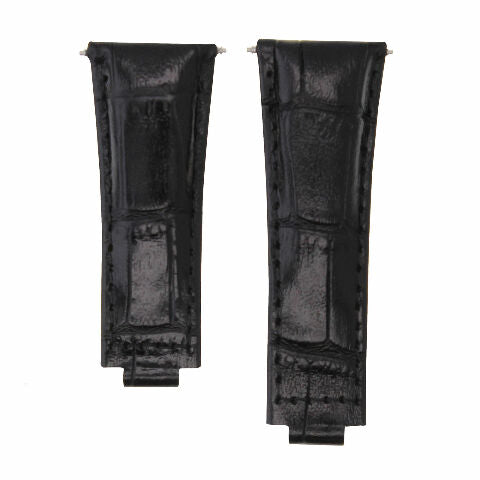 LEATHER STRAP ITALIAN FOR ROLEX DAYTONA 16520 116519 116520 116523 WATCH BLACK